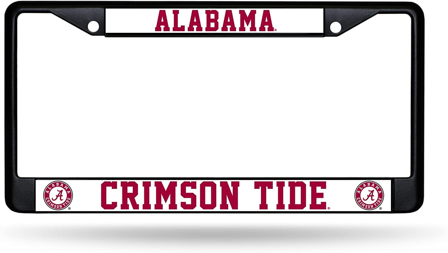 NCAA Alabama Black Chrome Frame Sports Fan Automotive Accessories, Multicolor, One Size